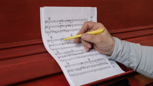 Writing on music notes 